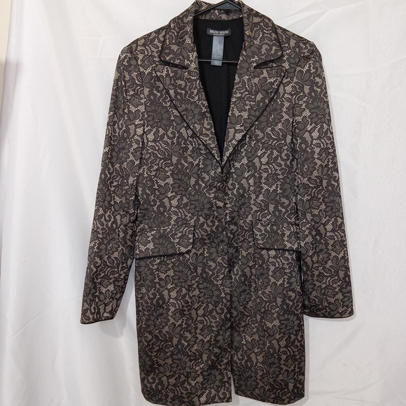 Bisou Bisou Jackets & Blazers - Bisou Bisou Black Lace/Nude Jacket Size M NWOT Tailored Elegant Classic Chic